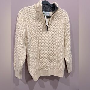 NWT Aran Co. Half zip Wool Sweater
